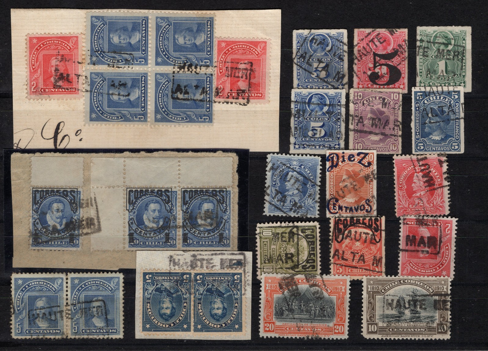 CHILE Classics postmarks USED better stamps L17