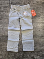 Wonder Nation Girls Straight Pants Khaki Beige Size 5 Pull On Elastic Waistband