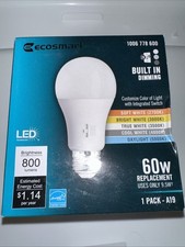 Ecosmart LED Light Bulb Built In Dimming w/ Selectable Color A19 60W