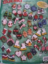 Bucilla Felt Holiday CHRISTMAS Tree Ornament Kit,FROSTY FAVORITES,84073,Set 50