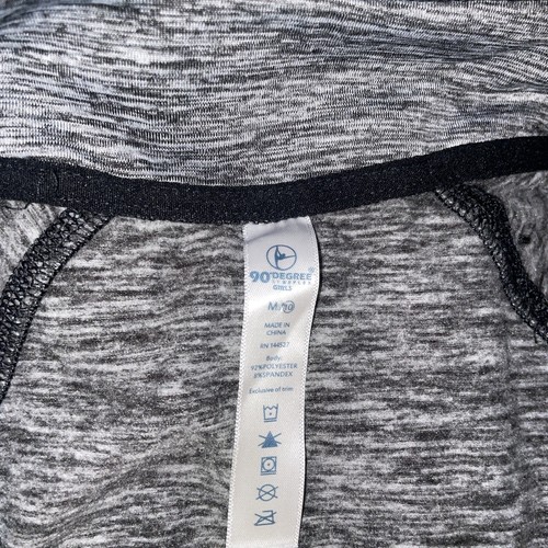 90 Degree Reflex Hoodie Jacket Girl M/10 Black Gray Pockets Thumb Hole Full Zip - Picture 7 of 10