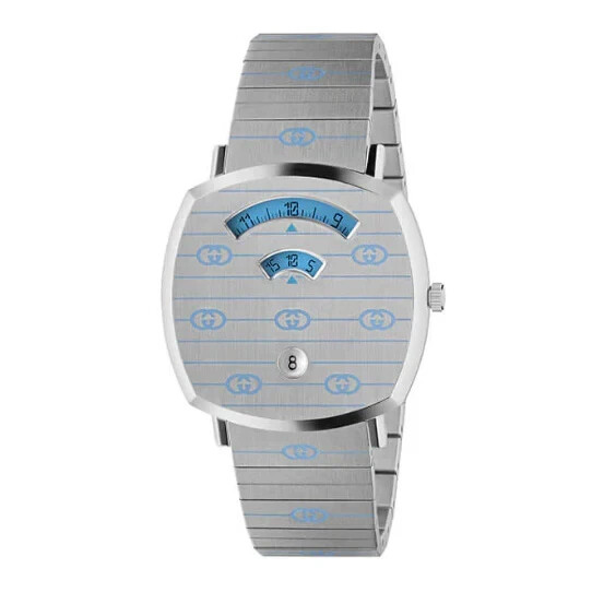 グッチ　GUCCI Gucci YA157437 Grip Stainless Steel Electric Blue Accents