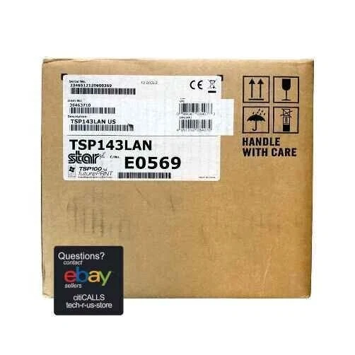 Star Micronics 39463710 TSP143L Receipt Thermal Printer Auto-Cut LAN Ethernet - Image 4 of 4