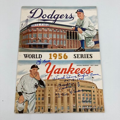 The Finest 1956 World Series Yankees Dodgers Signed Program Mantle