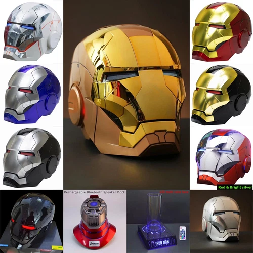 AUTOKING 1:1 Wearable JARVIS Voice Control Cosplay Iron Man MK5 Helmet Mask Gift - Foto 2 di 50