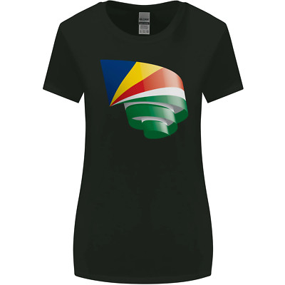 Curled Seychelles Flag Seychellois Day Football Womens Wider Cut T-Shirt