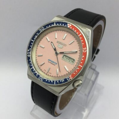レア　パルメイラス　アウェイ　ヴィンテージ　80s Seiko 5 Sports Automatic 6309-8360 Pepsi Bezel Day/Date Vintage