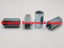 (10) 1/2-20 Coupling Nuts 1/2x20 Hi / Tall / Extension Nut Zinc Plated Steel