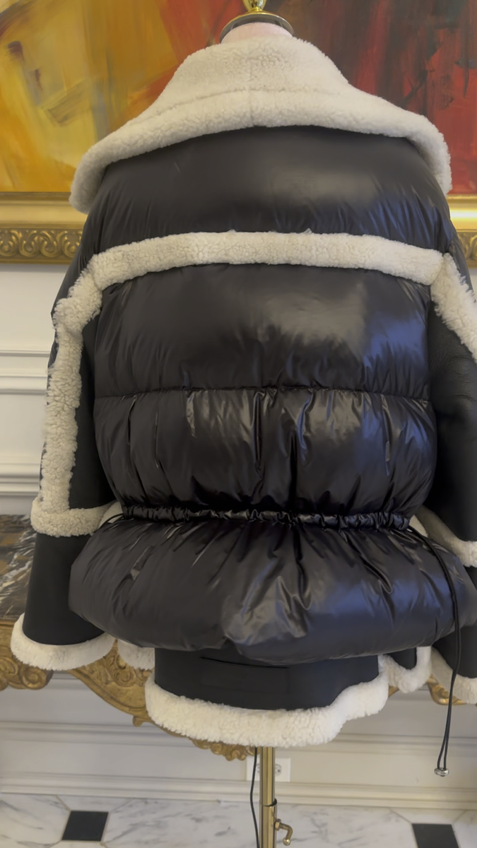 Nicole Benisti Montaigne Shearling Puffer Jacket Small Petite | eBay