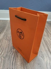 Authentic Hermes orange small gift shopping paper bag 8.5" x 5.9" x 2.8"
