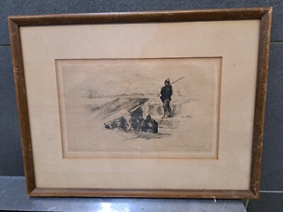 Auguste Lançon, ''sur la route de Gonesse'', Druck/Radierung 