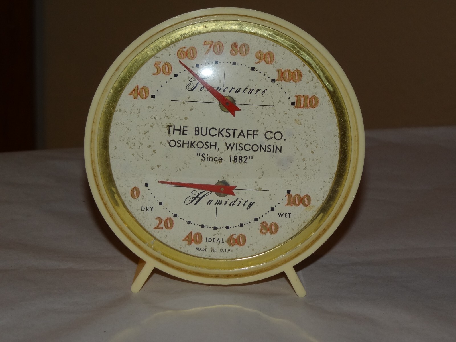 Vintage Ideal USA BUCKSTAFF CO OshKosh WI since 1882 Barometer bakelite