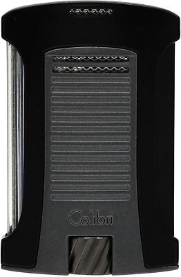 Colibri Daytona Single Jet Flame Cigar Lighter - Black and Charcoal - New