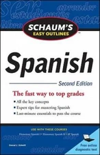 Schaum's Easy Outline of Spanish, Second Edition (Schaum's Easy Outlines) - GOOD
