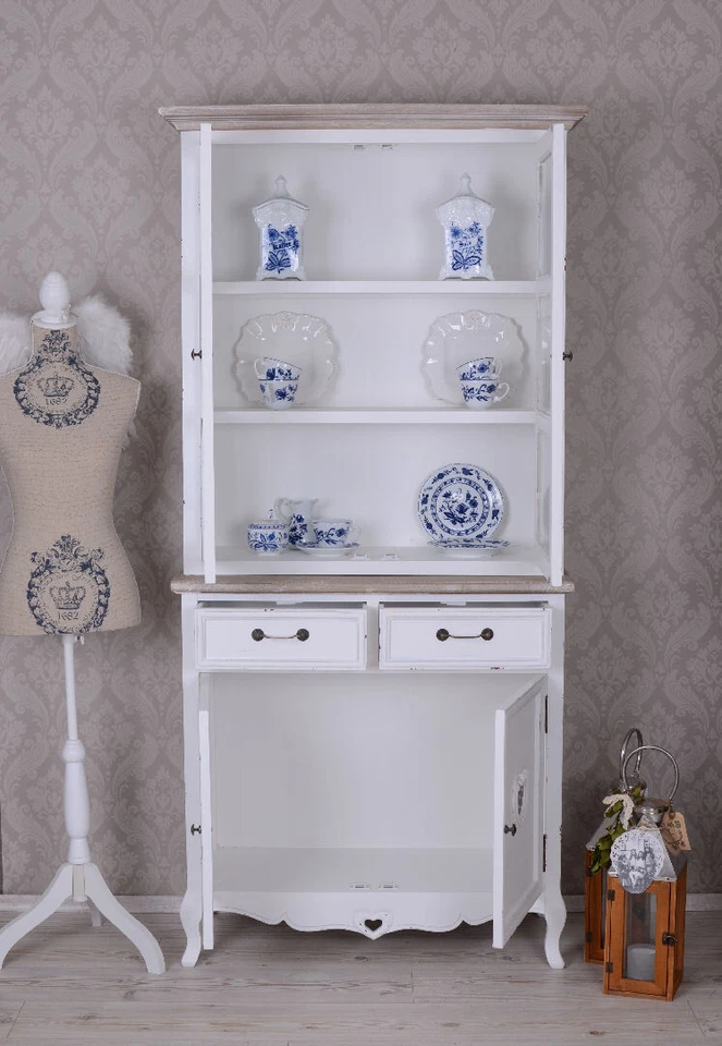 Küchenvitrine Shabby Chic Vitrine Küchenschrank Vintage Anrichte Geschirrschrank - Bild 3 von 4