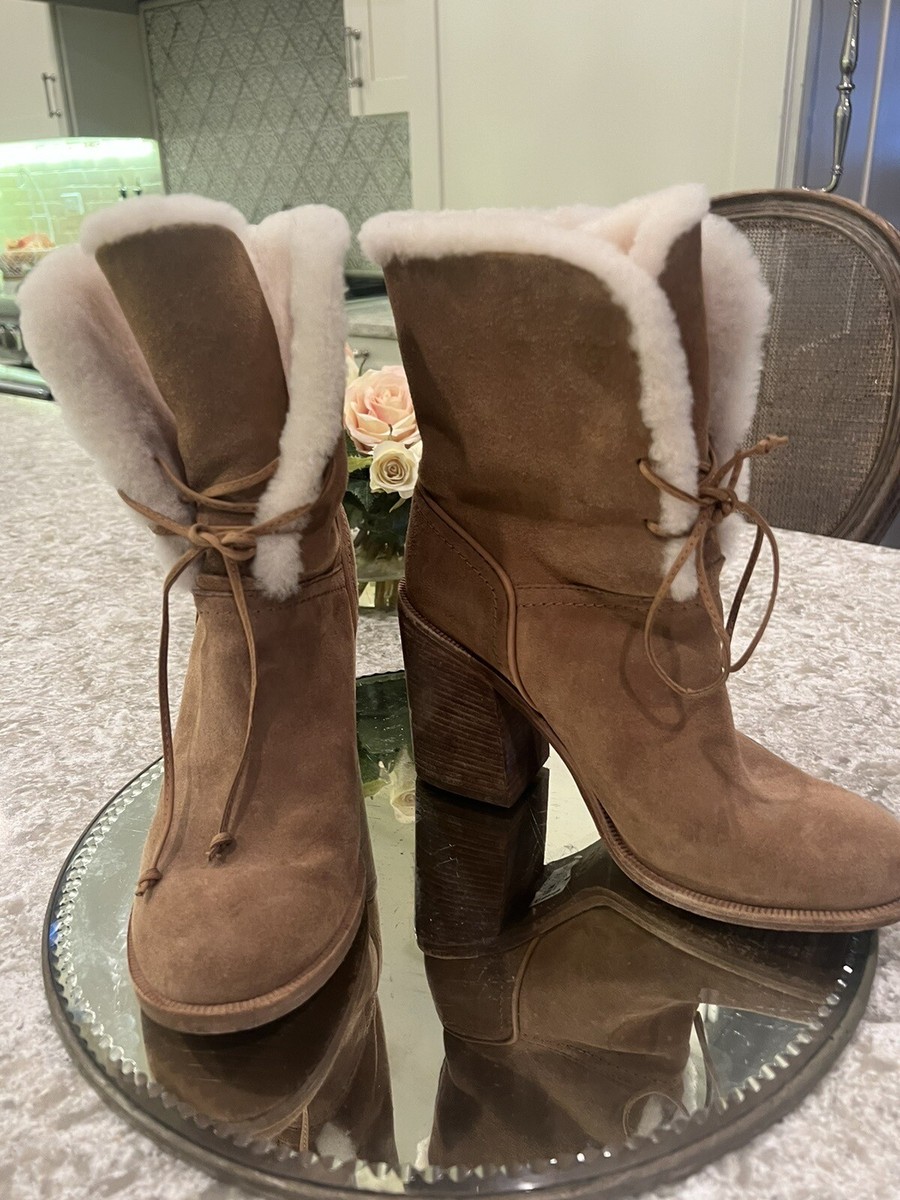 Ugg Boots Shoes Suede Chestnut Ankle Fur Jerene