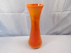 Vintage Imperial Art Glass Lead Lustre Vase Orange Iridescent Over Milk Glass #3