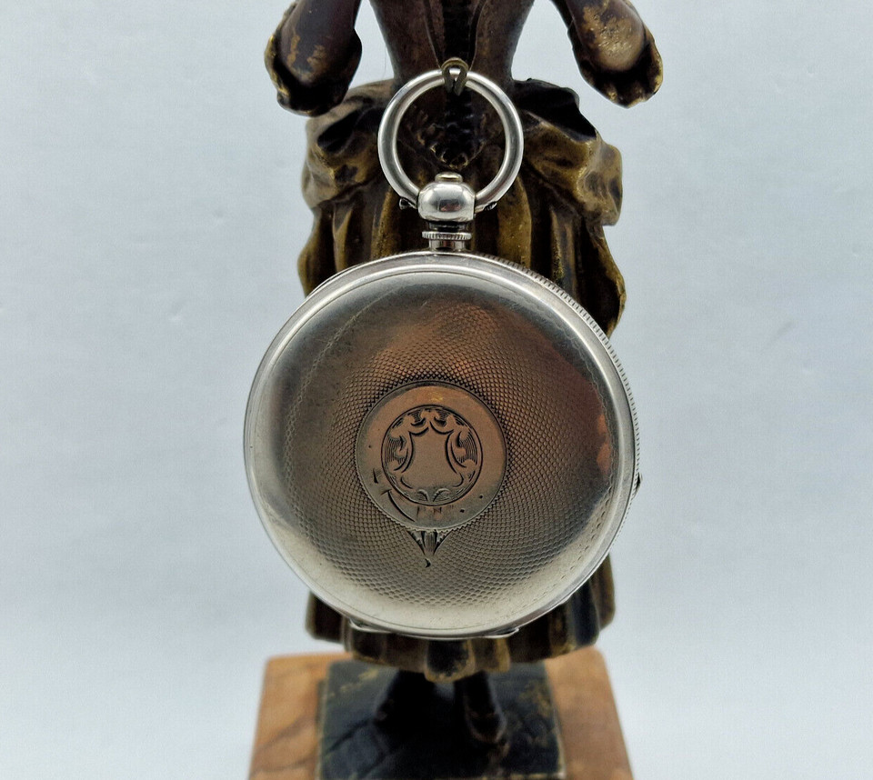 ANTIQUE SOLID SILVER KEY'S TRIUMPH POCKET WATCH 5… - image 3