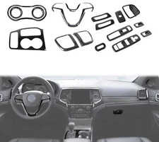 17x Interior Decoration Cover Trim Kit for Jeep Grand Cherokee 2014-2021 Carbon