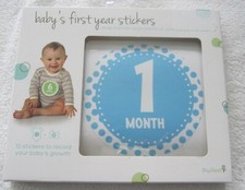 BABY'S FIRST YEAR Baby Boy Belly Stickers Months 1 - 12 Photos Pictures NEW NIB