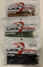 Lot of 3 Lake Fork 5” Hyper Stick: Sun Perch, Watermelon/Chartreuse, Black Magic
