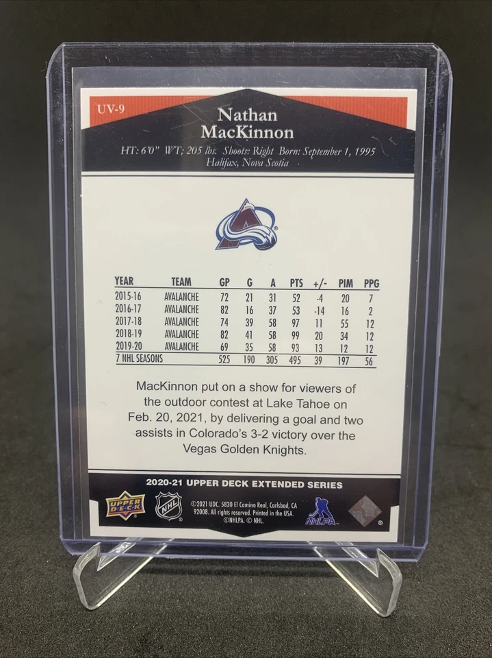 2020-21 UPPER DECK EXTENDED SERIES ULTIMATE VICTORY NATHAN MACKINNON #UV-9 - Image 2 of 2