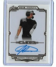 2019 Leaf Trinity JASSON DOMINGUEZ Clear Acetate Bronze Foil Auto RC Yankees