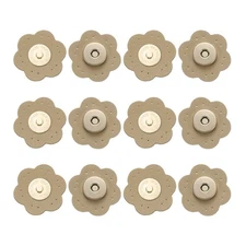 6 Pc Leather Magnetic Snaps Buttons, Purse Buckle Fasteners, Khaki (Plum)