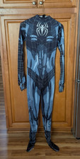 Black Spider Hero Costume Full Body Suit Teen Youth Small