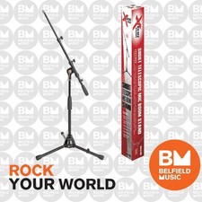 Xtreme MA410B Short Microphone Stand w/ Telescopic Boom - MA-410B - Black - BM
