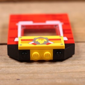 LEGO Red Brick Firehouse Window Wall Panel 1x6x6 with Fire Axes Logo
