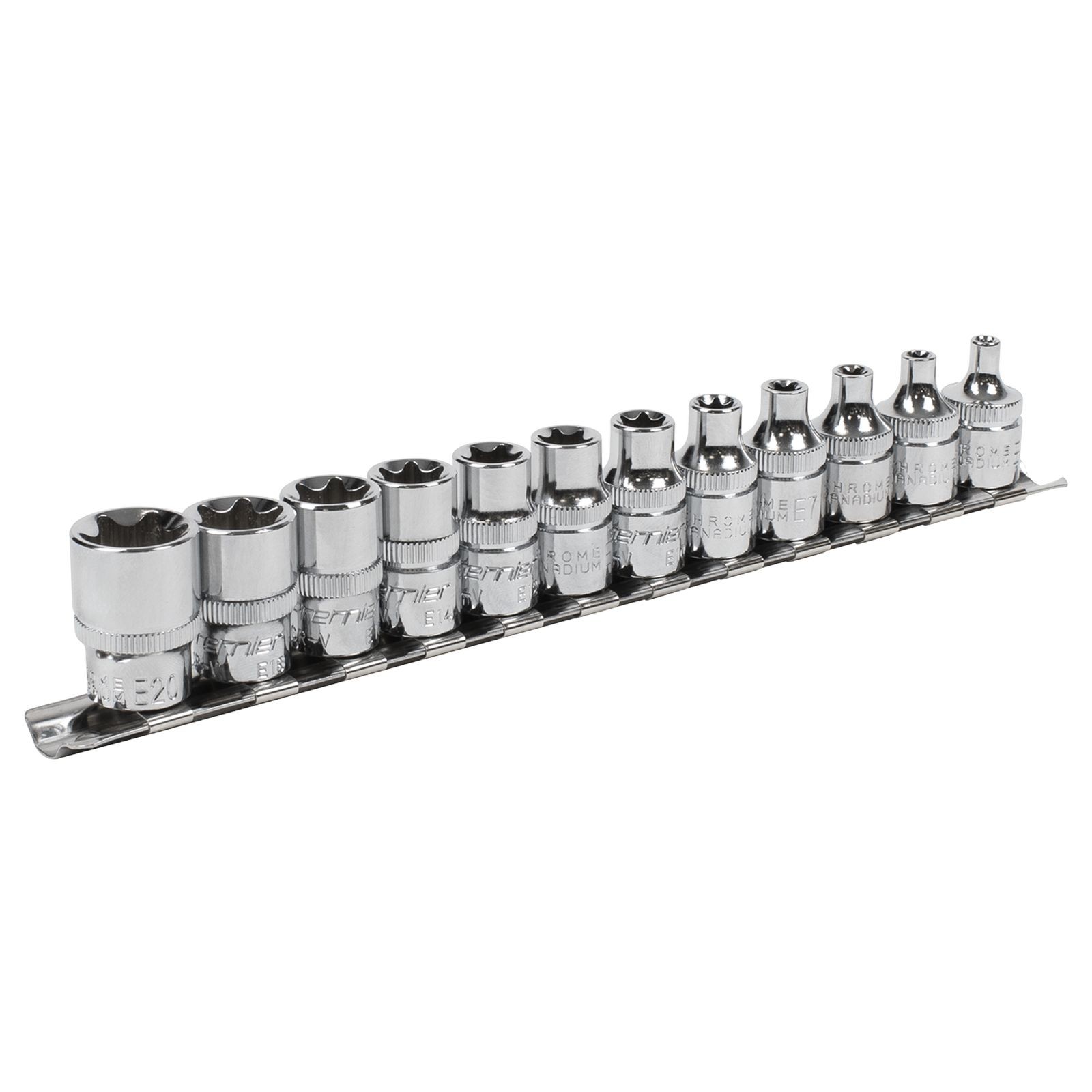 Sealey TRX-Star* Socket Set 12pc 3/8""Sq Drive E4-E20 Garage Workshop DIY - Image 2