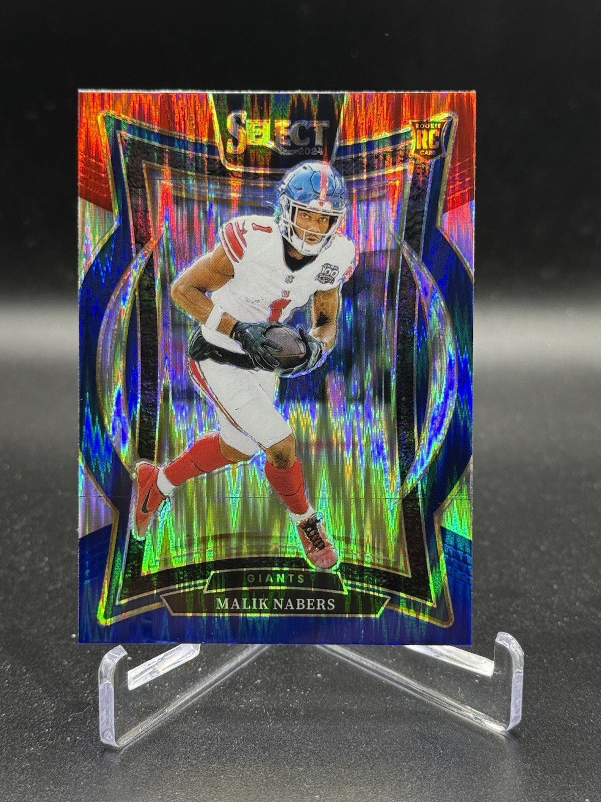 2024 Select Malik Nabers Concourse RC Red and Blue Prizm Shock #29 Giants
