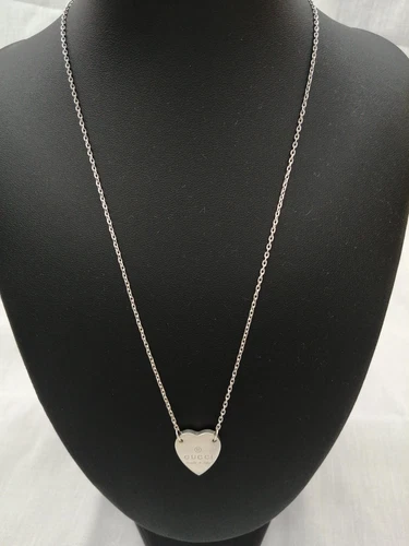 Collana con ciondolo cuore marchio GUCCI 1313AR ottima #247