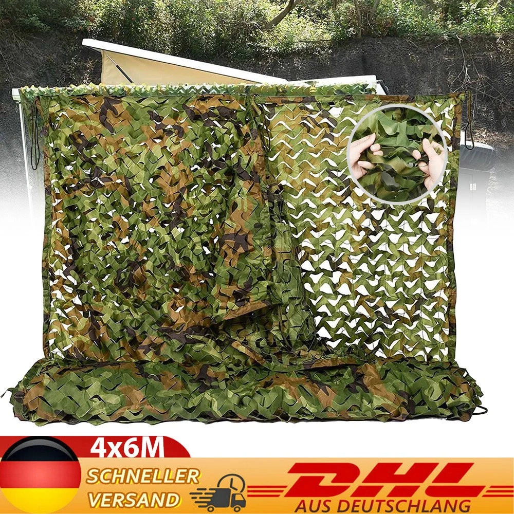 Filet De Camouflage 4x6 Mètres - Tarnnetz Style Bundeswehr - Camo Hunter Armée - Neuf