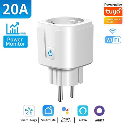 Smart Life Steckdose 20A WIFI WLAN Home Socket Fernbedienung Timer Alexa Google