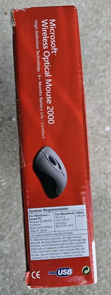Microsoft Wireless Optical Mouse 2000 Model 1067 With Receiver - Image 4 of 4