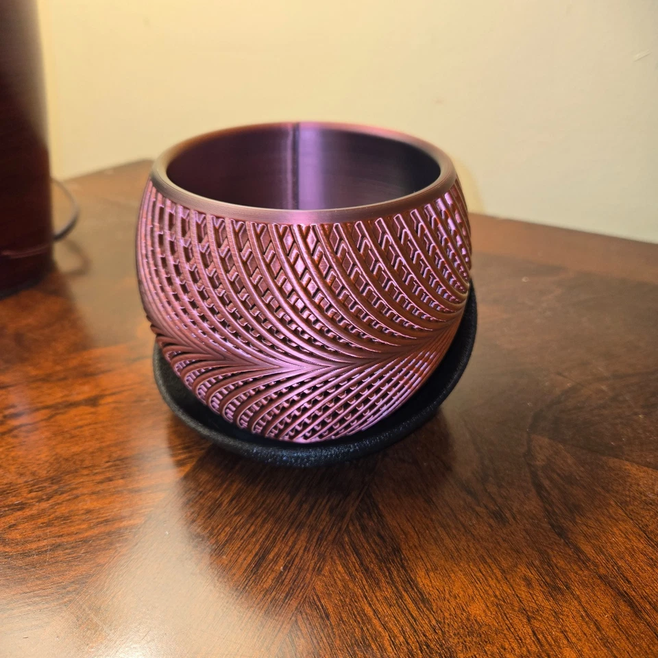 Maceta impresa en 3D 2 piezas esquema de color prismático hermoso cambio de color Foto 2 de 4