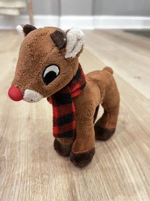 Dan Dee Rudolph Red Nosed Reindeer Plush Buffalo Plaid Scarf Christmas 8'' Toy