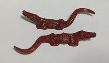 Marx Red-Brown Crocodiles Soft Plastic Circus Jungle Wild Animals Vtg Set of 2