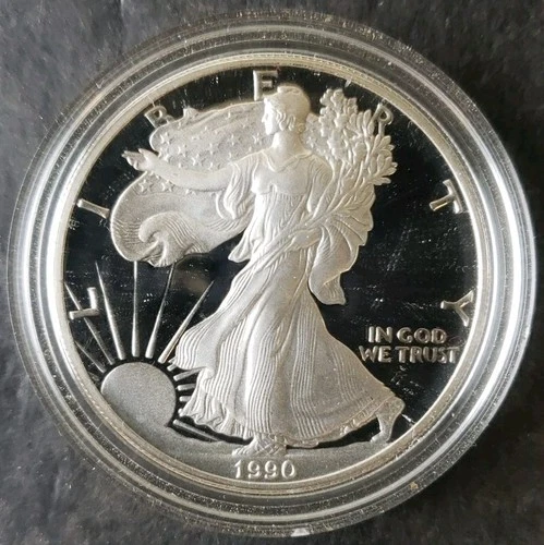 1990 S Proof $1 American Silver Eagle Dollar
