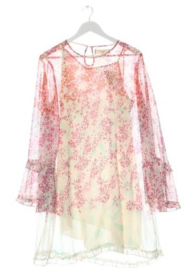 MAX STUDIO Petticoatkleid Damen Kleid Gr. DE 40 creme-pink-türkis Casual-Look