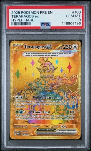 PSA 10 GEM MINT Terapagos ex 180/131 Sv: Prismatic Evolutions Holo