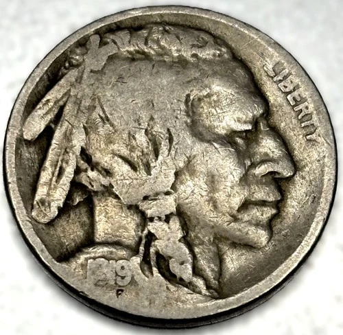 1919 P Buffalo Nickel Good 5 Cent US Coin - 1072
