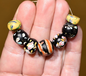 Assorted Antique Venetian Fancy Lampwork Italian Made African Glass Trade Beads