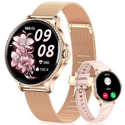 41 mm Roségold Smartwatch Fitnessuhren für Damen Aktivitätstracker Schritt