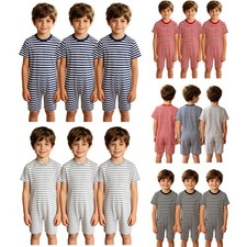 3 Pack Boys Girls Short Sleeve Jumpsuit Kids Special Needs Adaptive Clothing