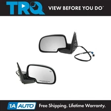 TRQ Side View Mirrors Power Heated Black Textured LH & RH Pair Set for Chevy GMC