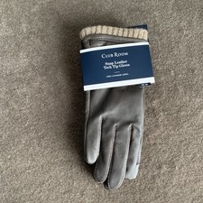 Club Room Mens Small Genuine Leather Gloves Cashmere Lined Touchscreen Brown 98