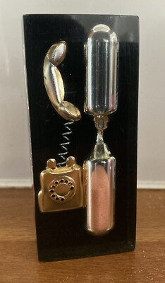 Vintage 1960 s Lucite Resin Telephone Hourglass Timer